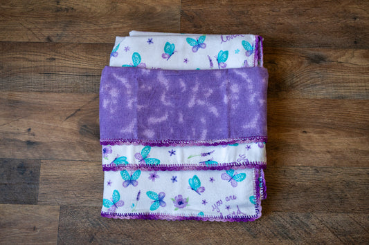 Butterfly Kisses Blanket & Burp Cloth Set 🦋💜✨