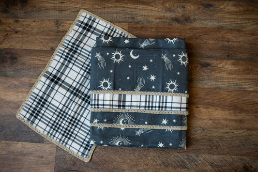 Celestial Dreams Blanket & Burp Cloth Set 🌙✨☀️