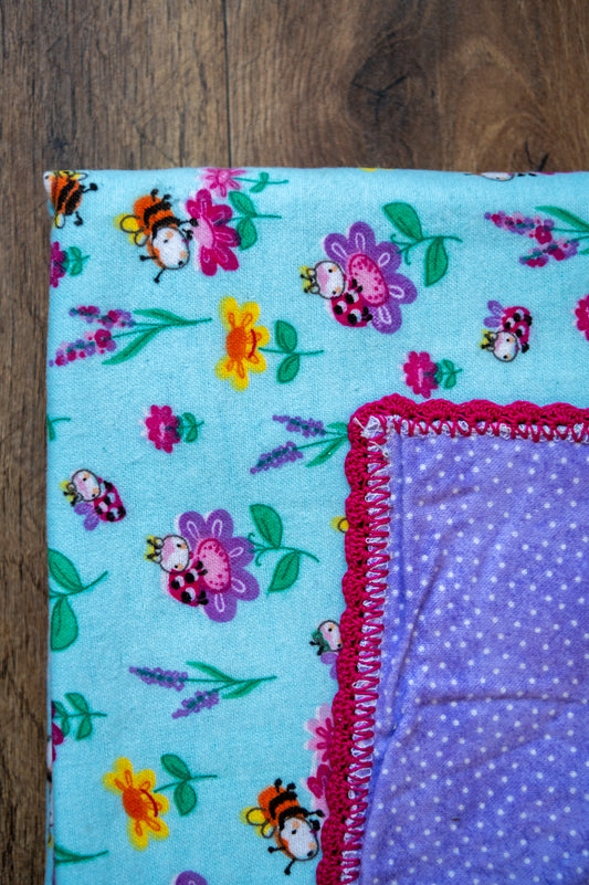 Busy Bees Baby Blanket 🐝🌸💜