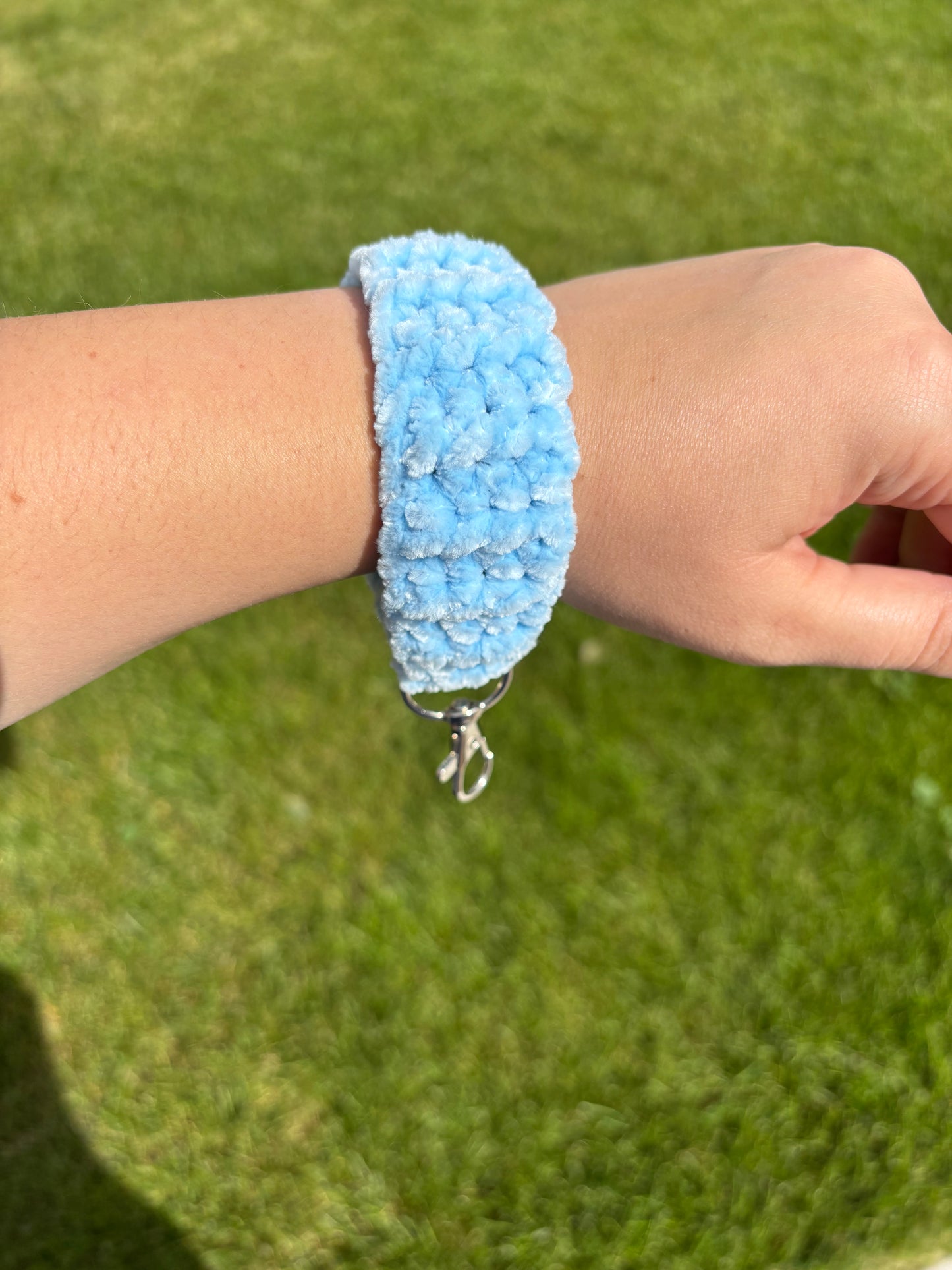 Light Blue Velvet Keychain ✨