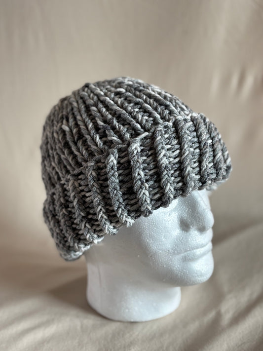 Cement Chunky Knit Beanie