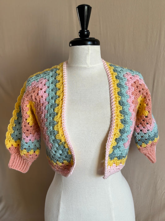 🌸 Pastel Dreams Granny Square Cardigan (X-Size Small)