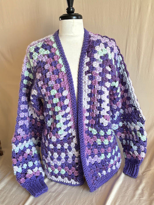 💜 Hocus Crocus Granny Square Cardigan — Large
