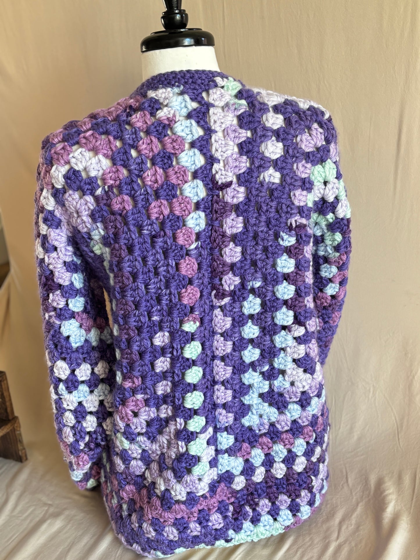 💜 Hocus Crocus Granny Square Cardigan — Large