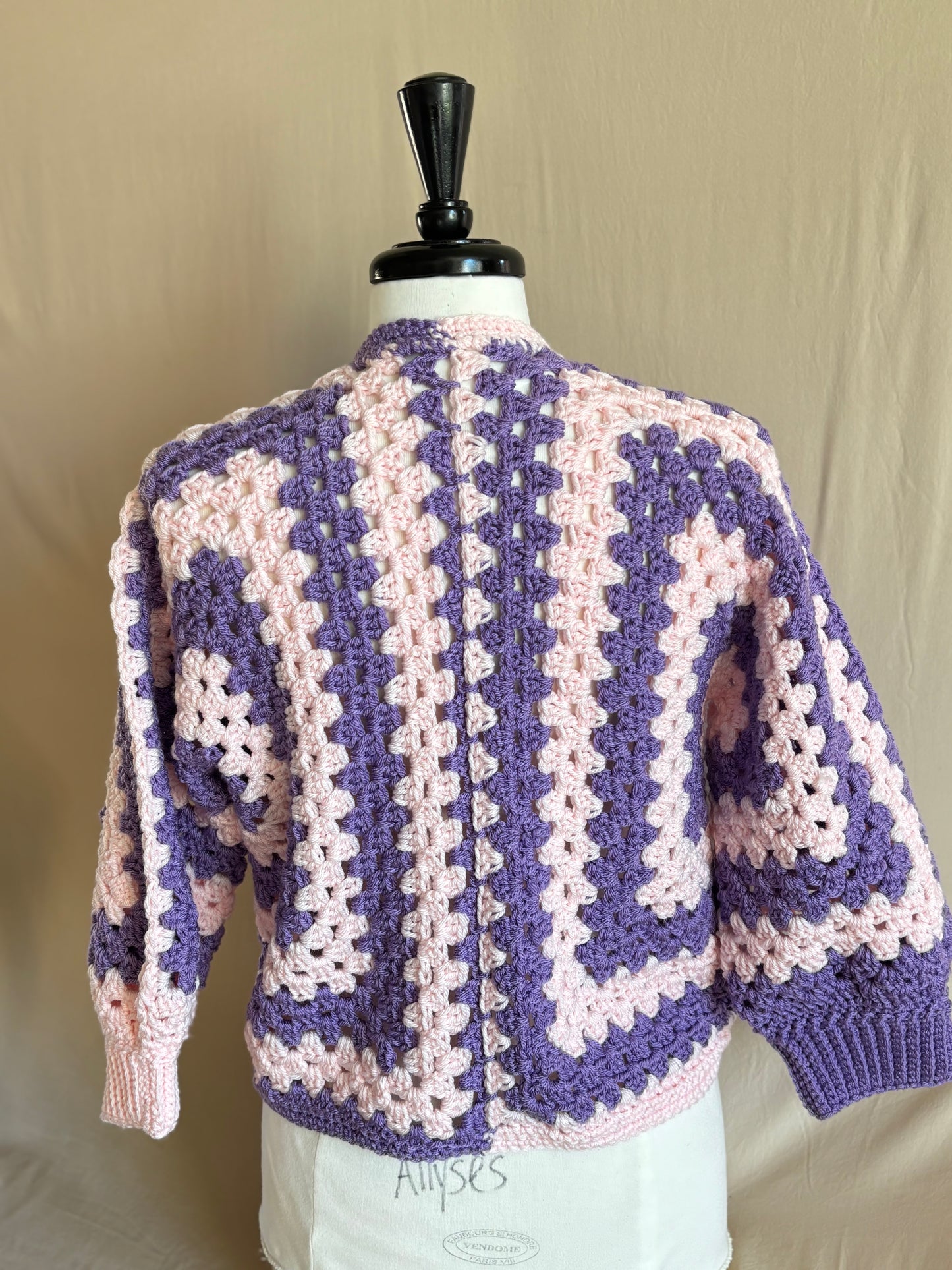 Lilac Dream Granny Square Cardigan - Medium