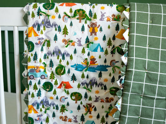Camp Critter Adventure Tie Quilt