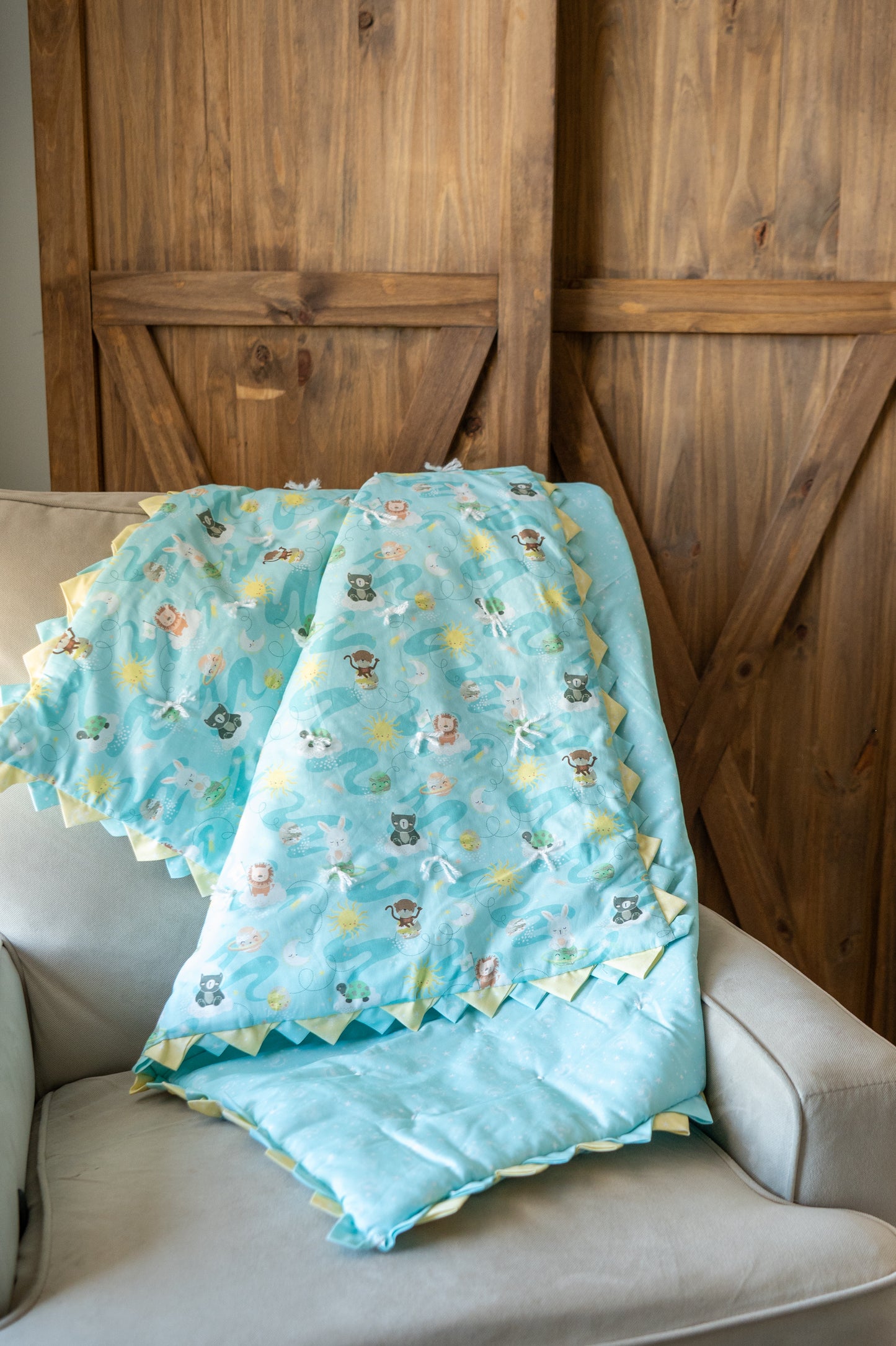 Sunny Day Critters Baby Quilt ☀️💛💙