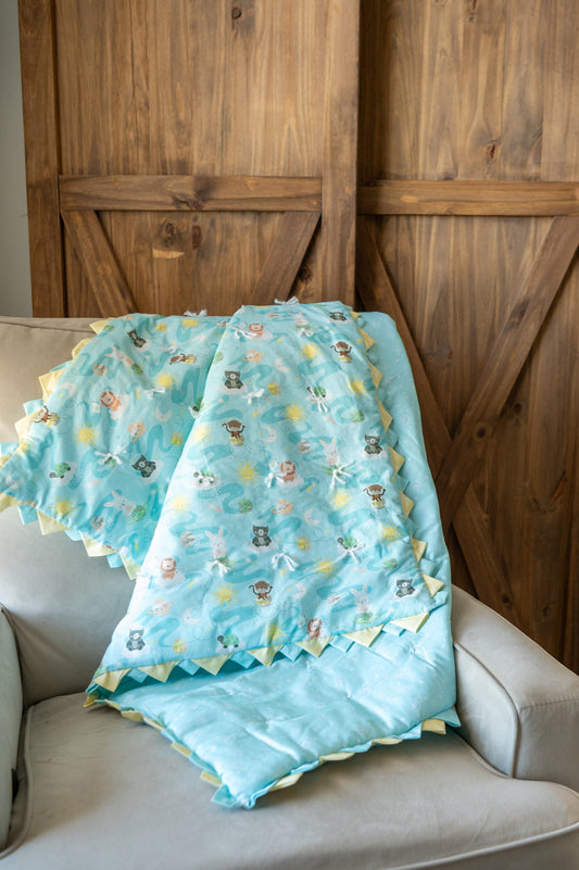 Sunny Day Critters Baby Quilt ☀️💛💙