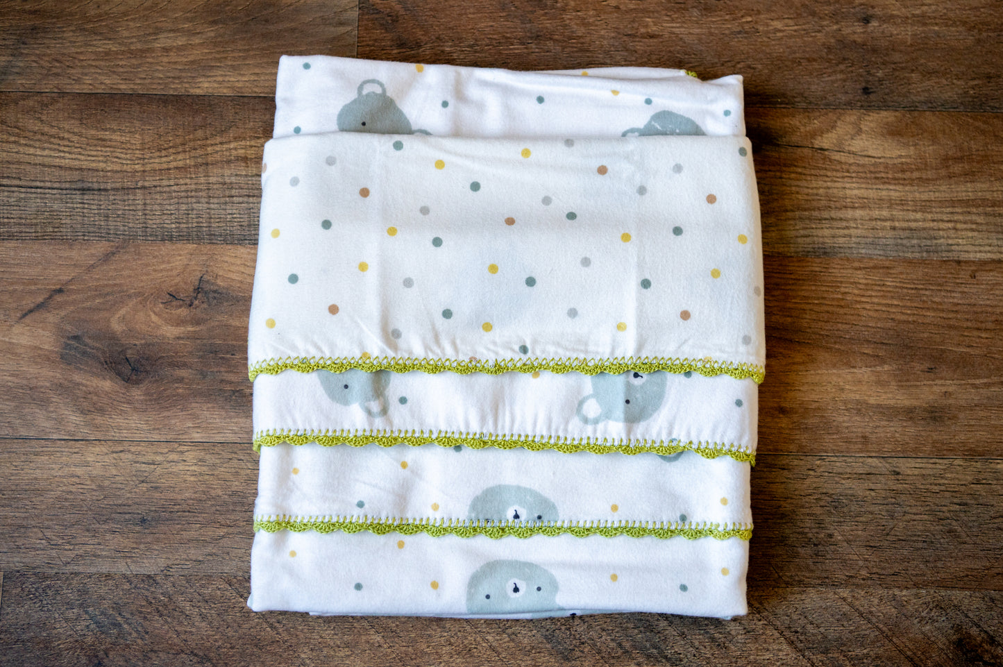 Little Bear Blanket & Burp Cloth Set 🐻💚✨