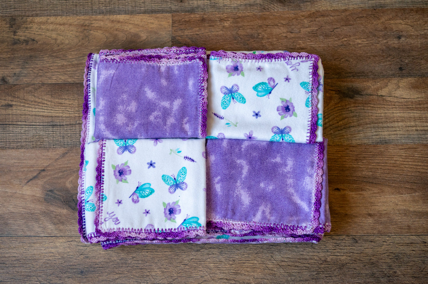 Butterfly Kisses Blanket & Burp Cloth Set 🦋💜✨