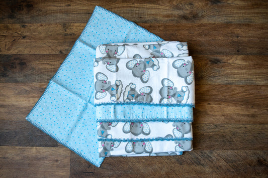 Elephant Dreams Blanket & Burp Cloth Set 🐘💙☁️