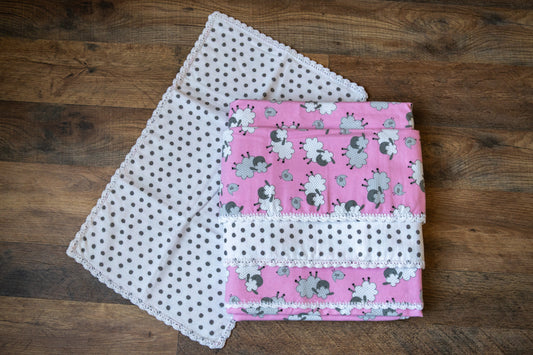 Counting Sheep Blanket & Burp Cloth Set 🐑💗✨
