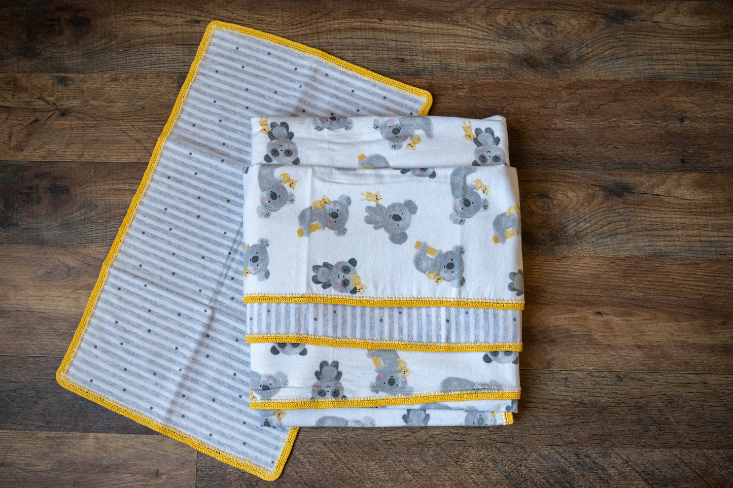 Koala Cuddles Blanket & Burp Cloth Set 🐨💛✨