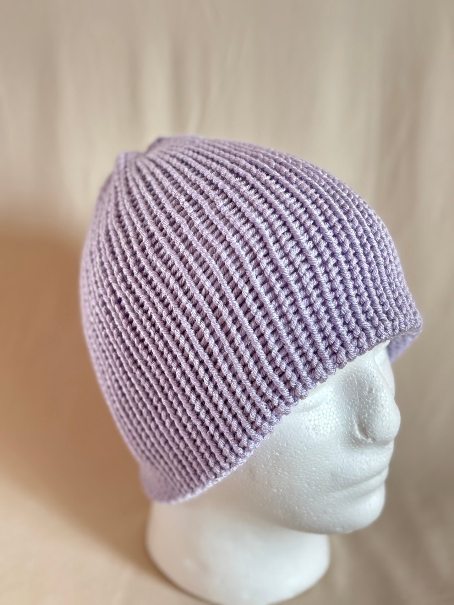Lavender Ribbed Beanie