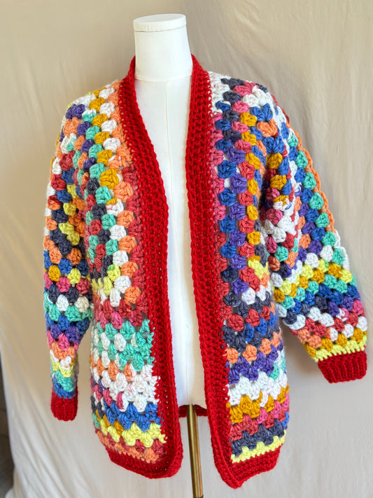 Prismatic Granny Square Cardigan - (Large)