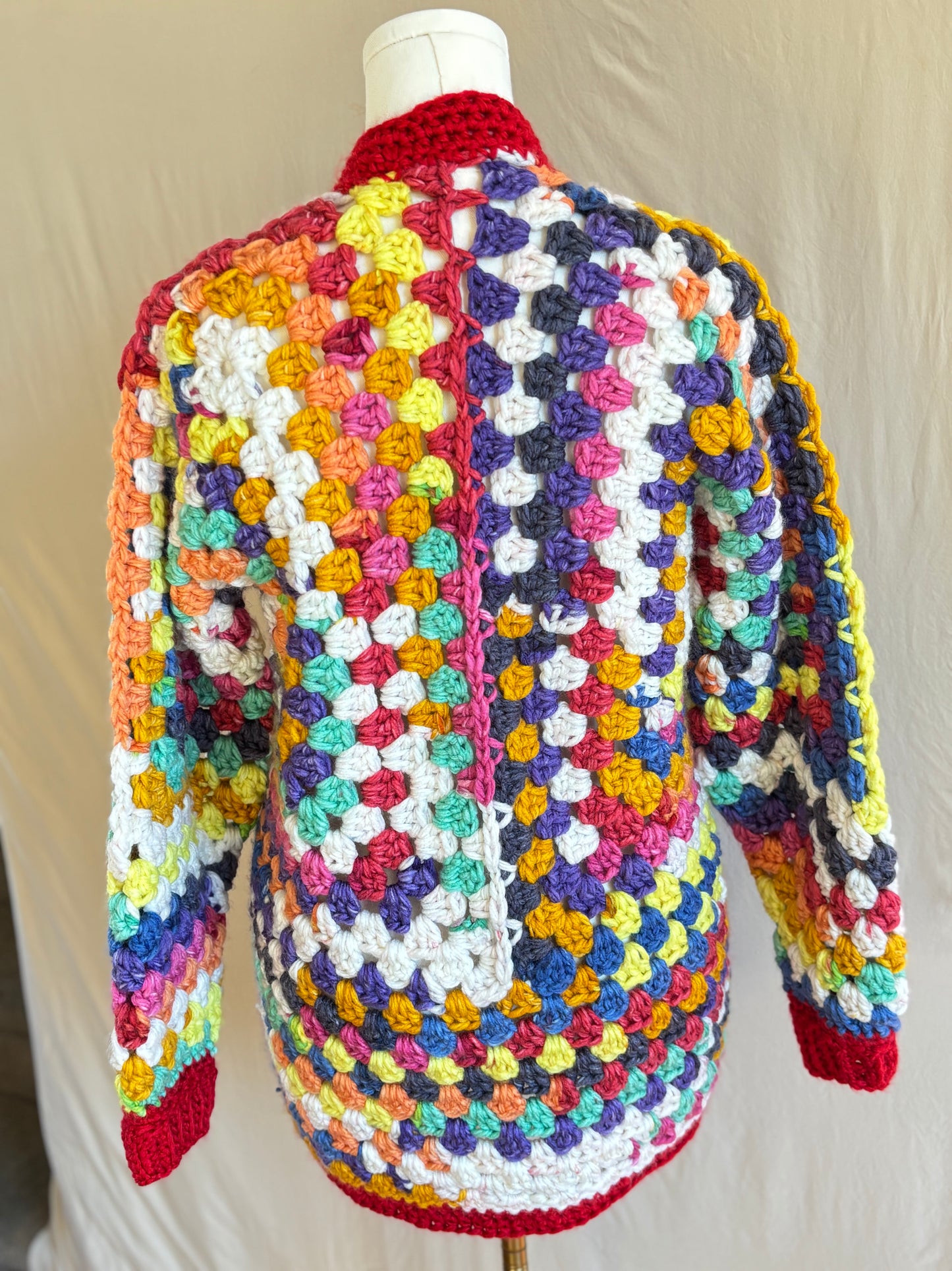 Prismatic Granny Square Cardigan - (Large)