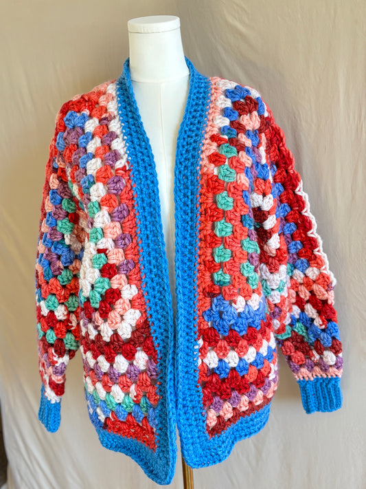 Rose Garden Granny Square Cardigan - (Large)