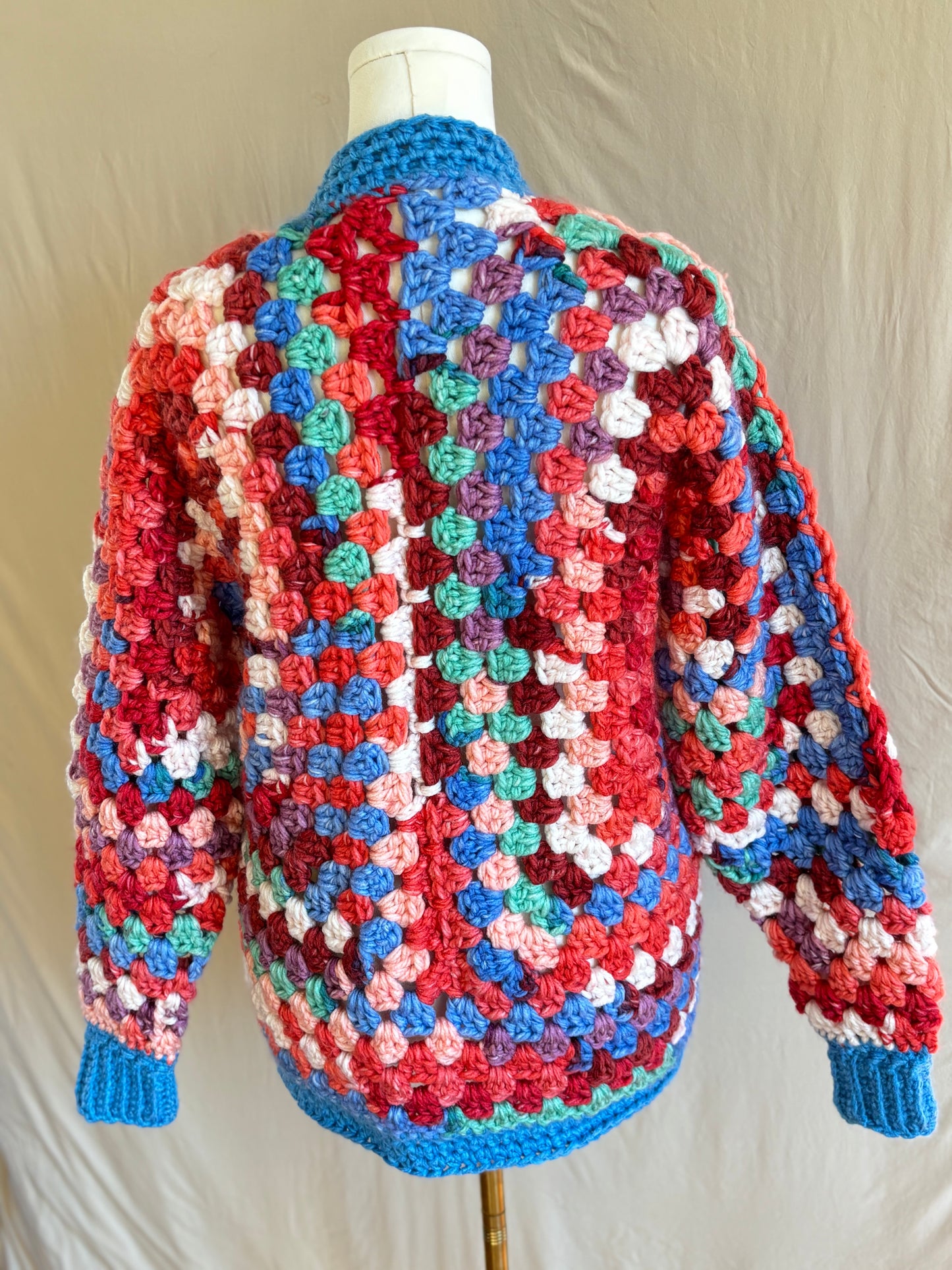 Rose Garden Granny Square Cardigan - (Large)