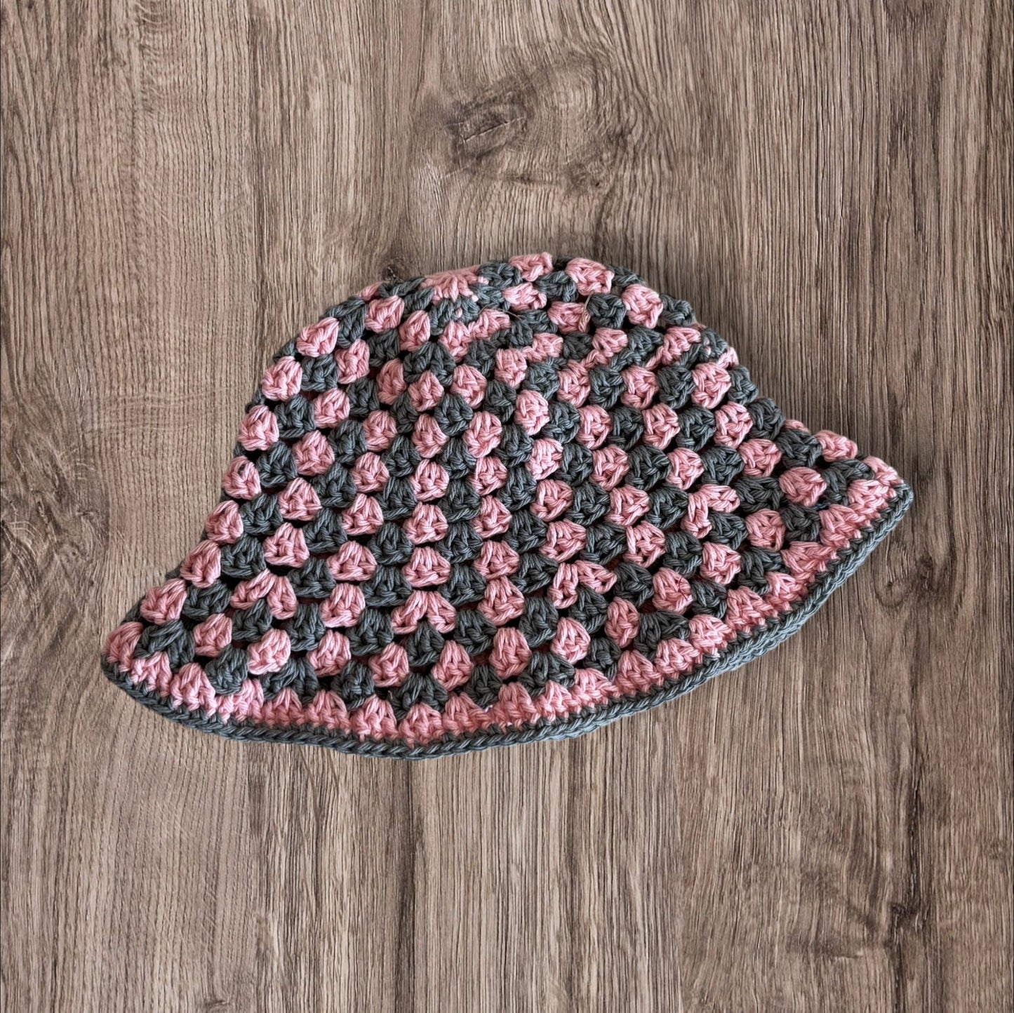 Rose Pink & Grey Bucket Hat