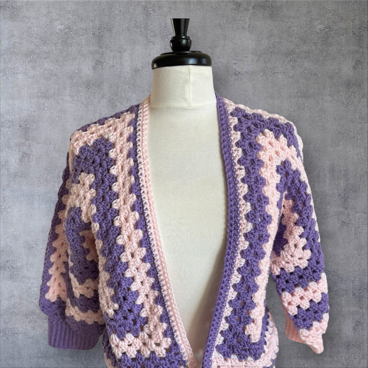 Lilac Dream Granny Square Cardigan - Medium