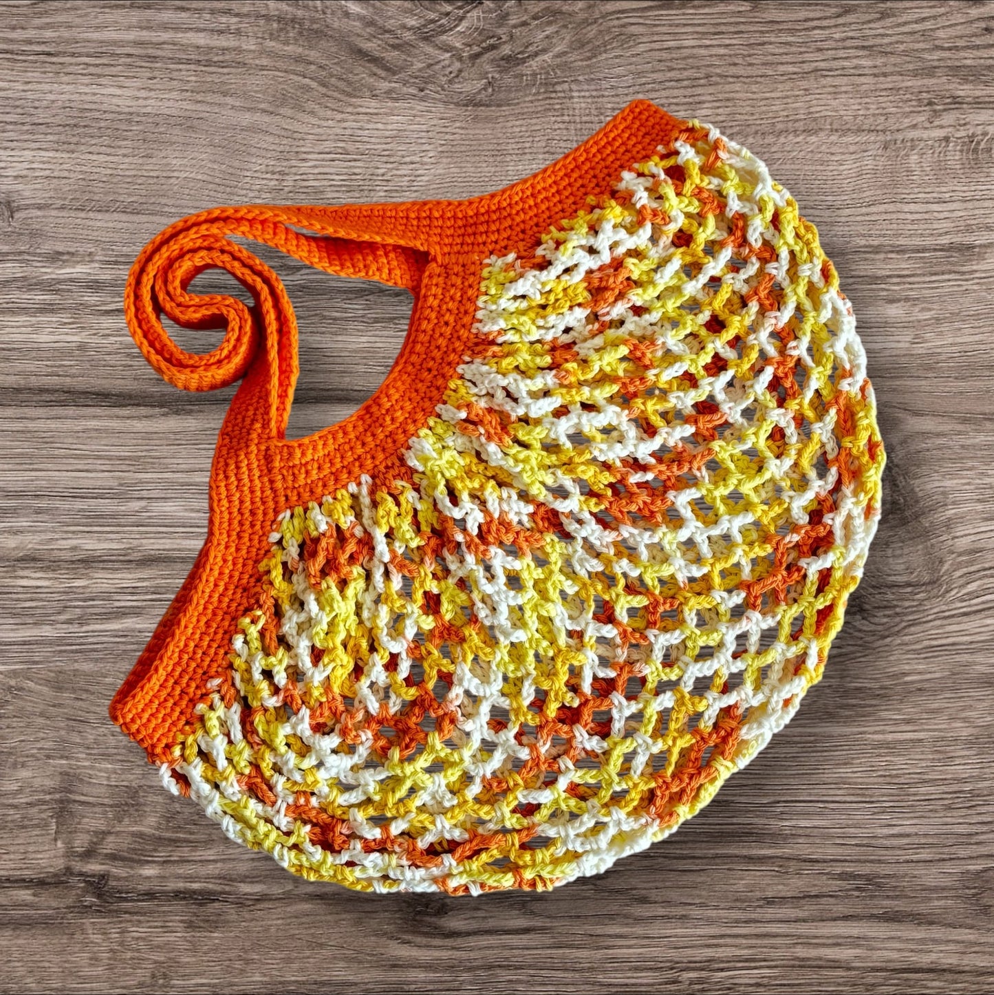 Creamsicle Mesh Market bag