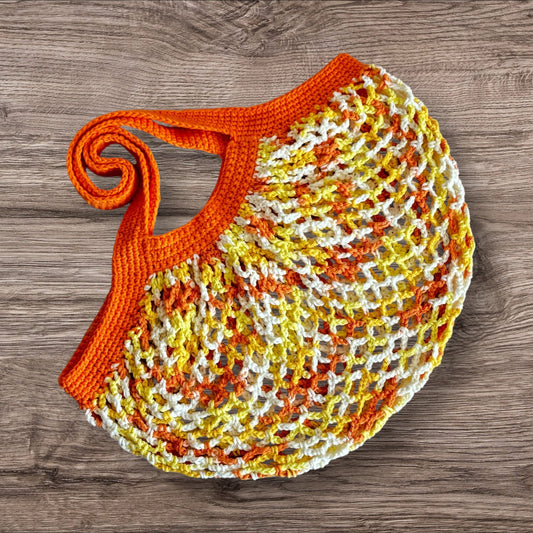 Creamsicle Mesh Market bag