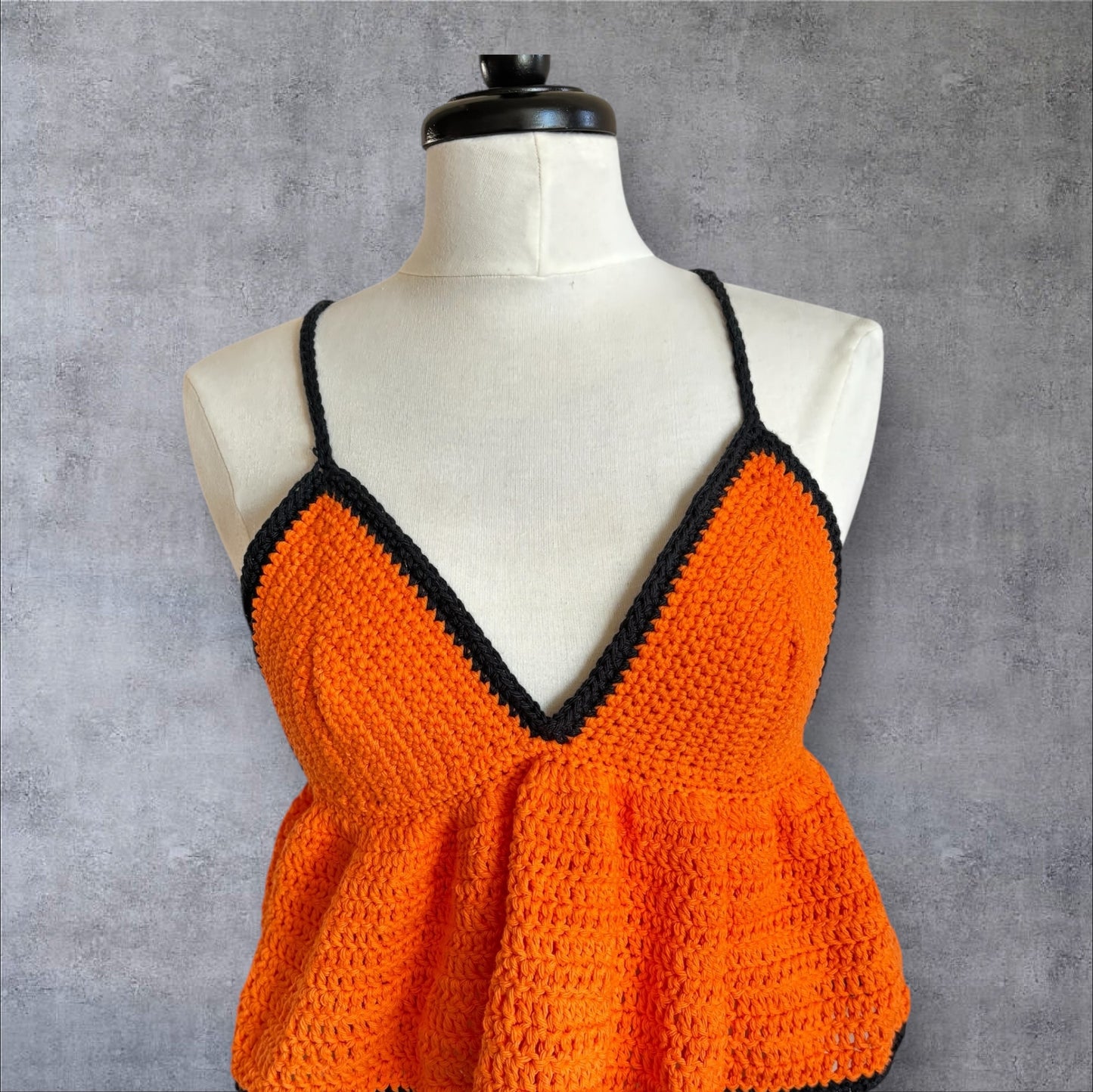 Orange & Black Ruffle Top - L/XL