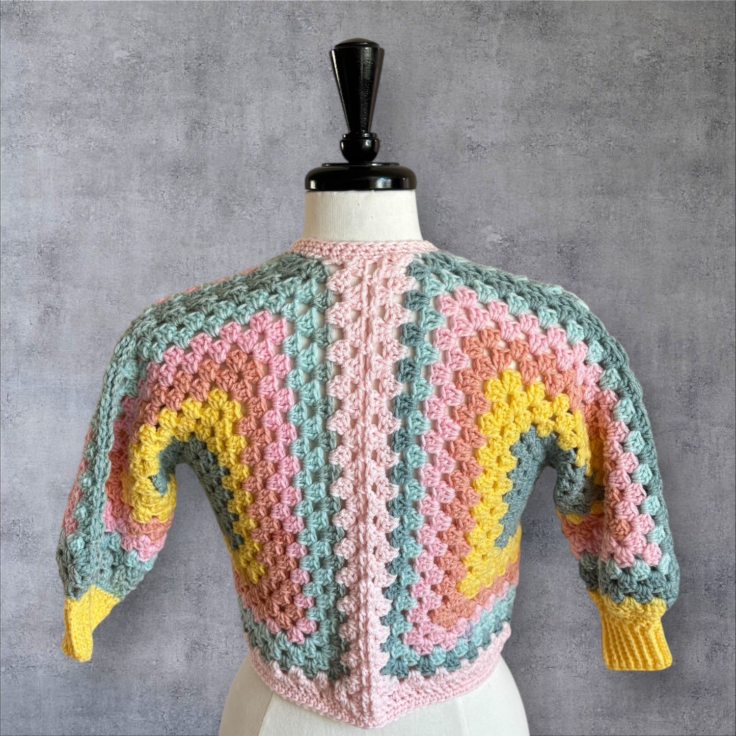 🌸 Pastel Dreams Granny Square Cardigan (X-Size Small)