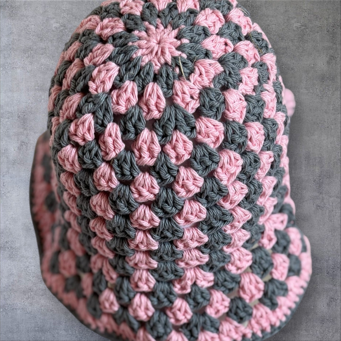 Rose Pink & Grey Bucket Hat