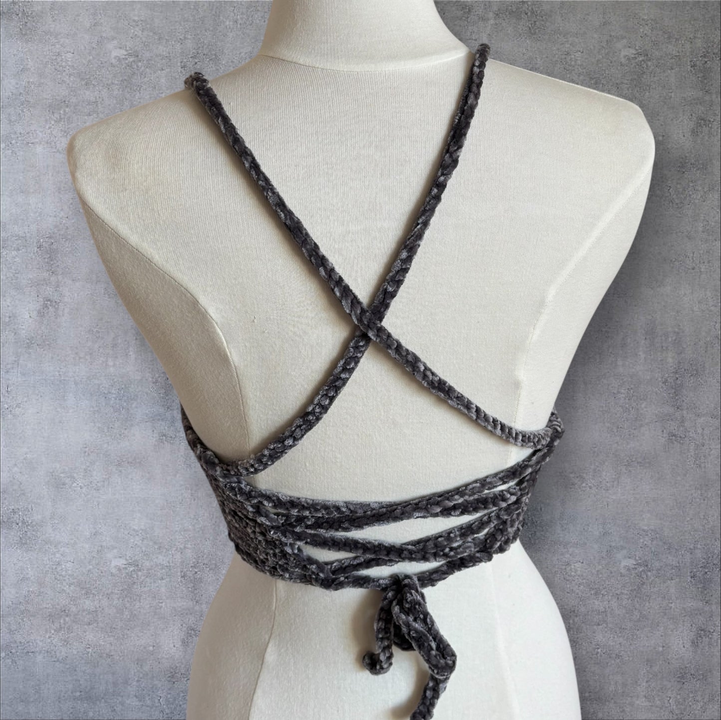 Grey Velvet Lilly Top - Small