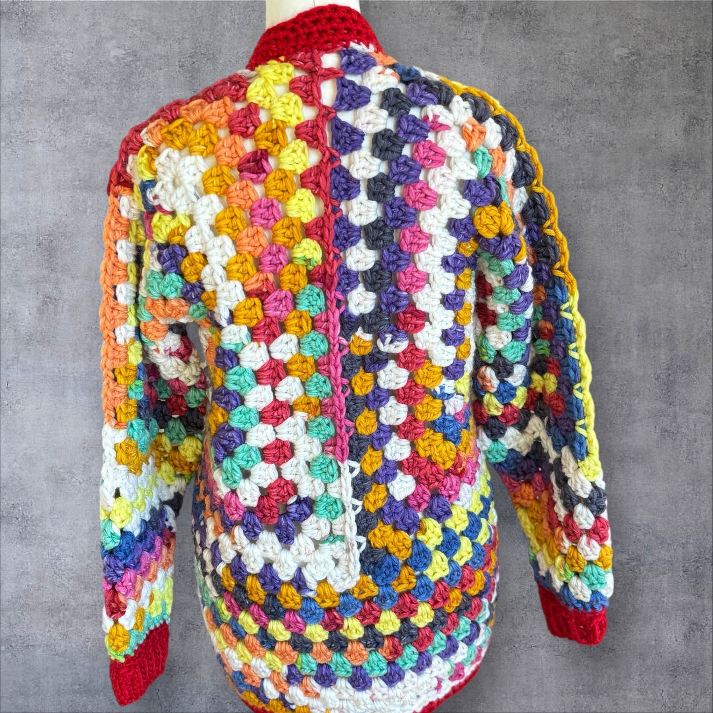 Prismatic Granny Square Cardigan - (X Large)